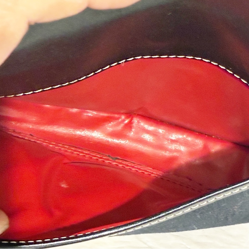 Dooney & Bourke Black Canvas Signature  Flap Pouch Wristlet Black‎ - Picture 4 of 4